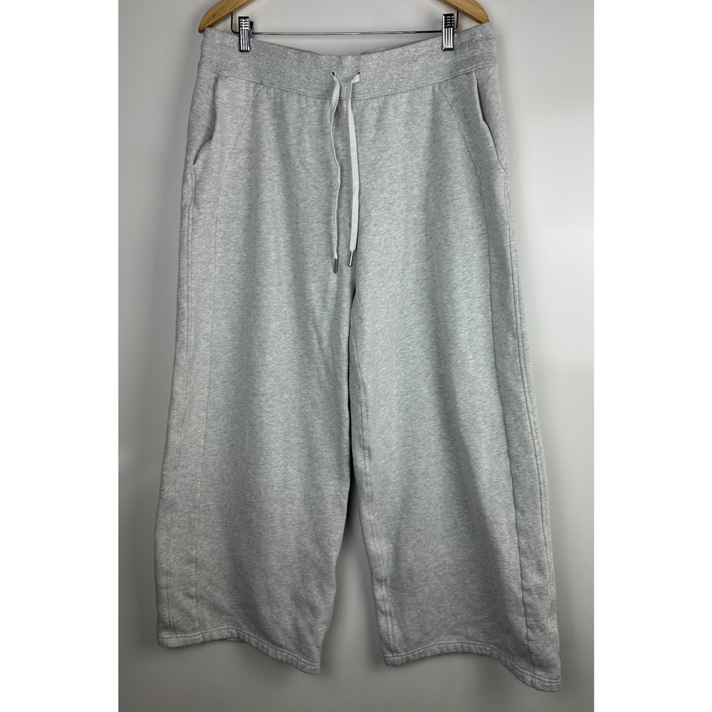 Lululemon Scuba Mid-Rise Wide-Leg Pant Full Length Heathered Light Gray Size 14 - Picture 14 of 14